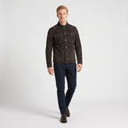 Herren Wildlederjacke mit Stehkragen – Regular Fit — Schwarz