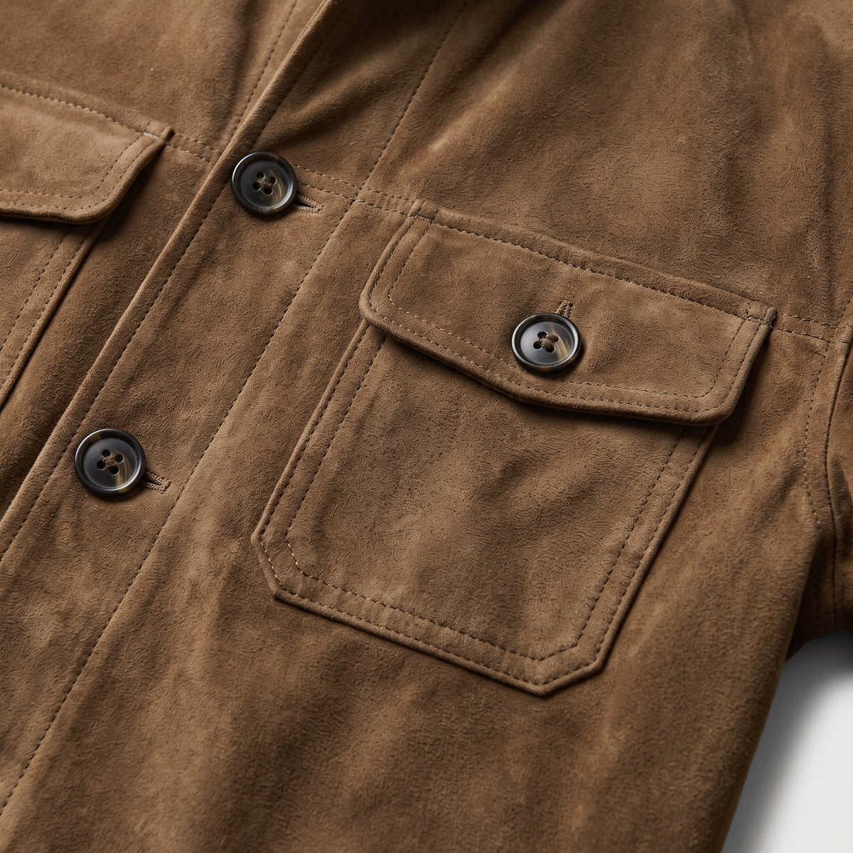 Herren Wildlederjacke mit Stehkragen – Regular Fit — Braun