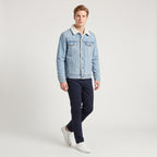 Herren Jeansjacke mit Teddyfutter – Regular Fit — Hellblau