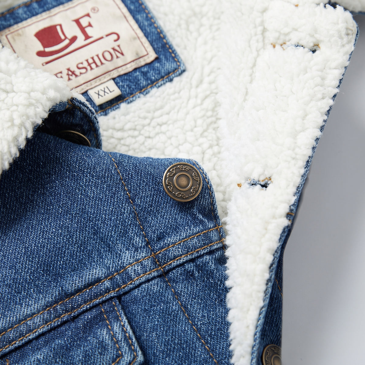 Herren Jeansjacke mit Teddyfutter – Regular Fit — Dunkelblau