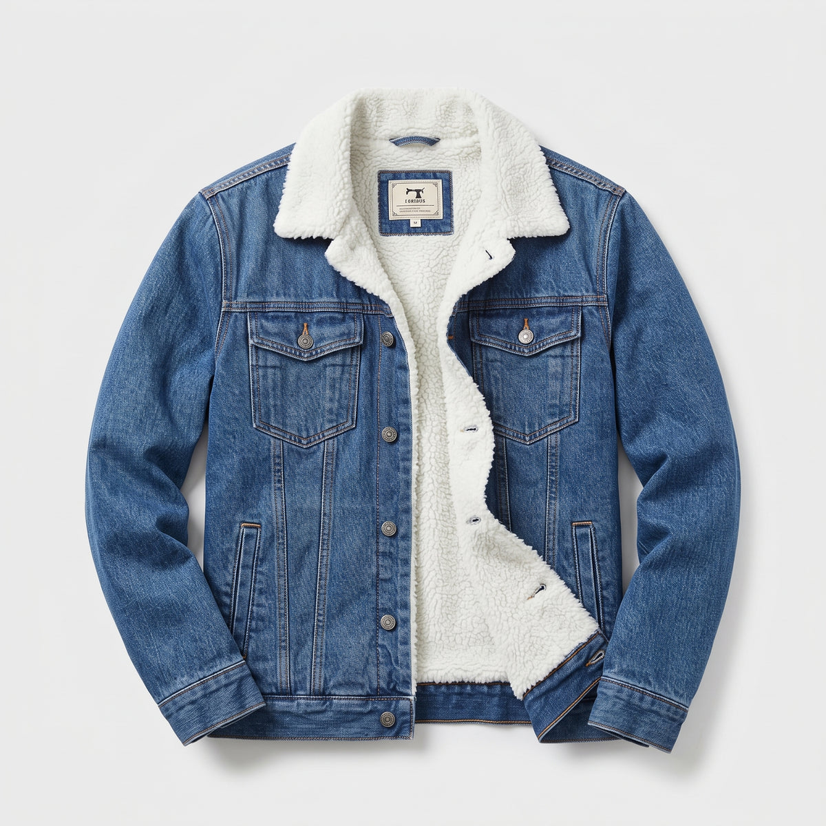Herren Jeansjacke mit Teddyfutter – Regular Fit — Dunkelblau