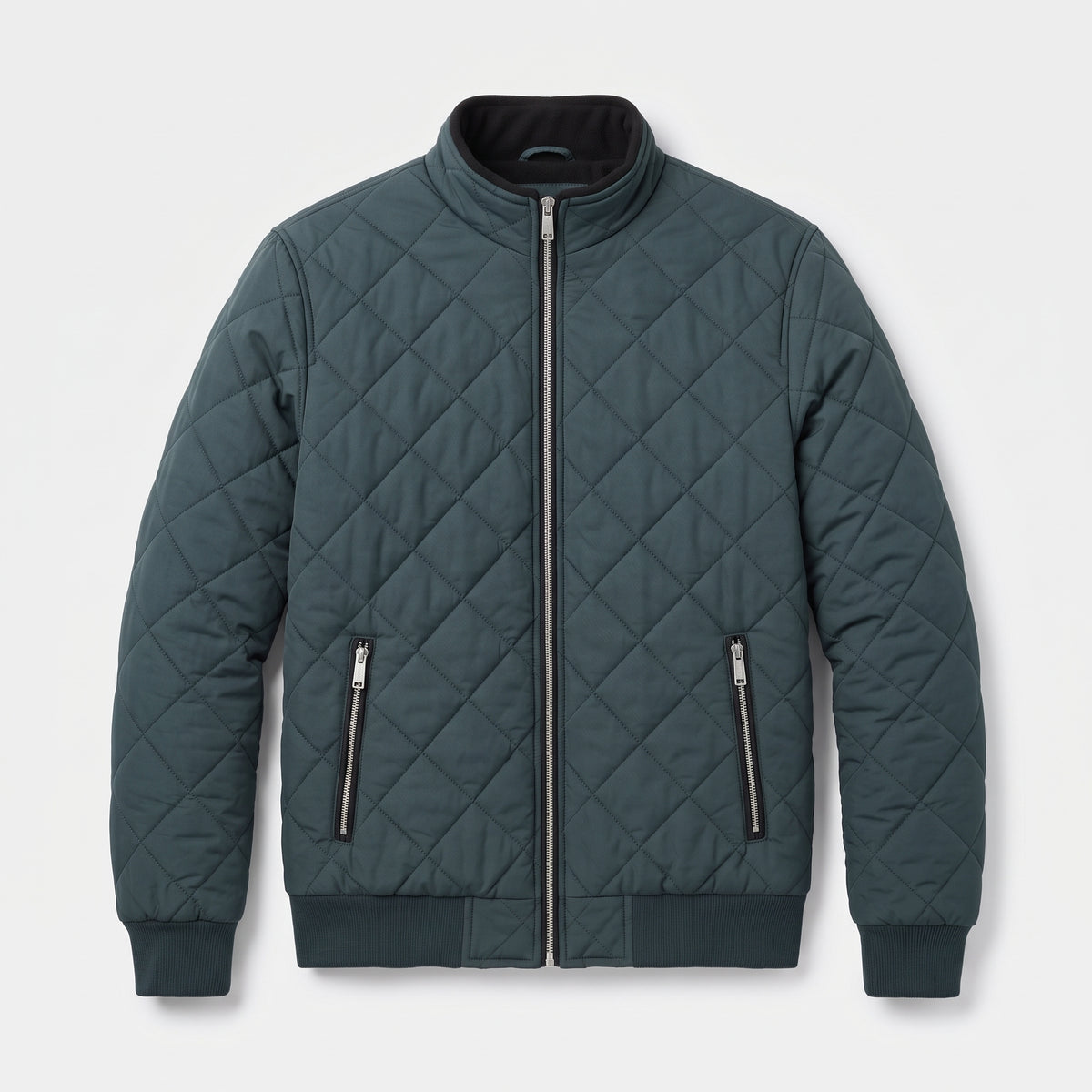 Herren Steppjacke mit Stehkragen – Regular Fit — Grau