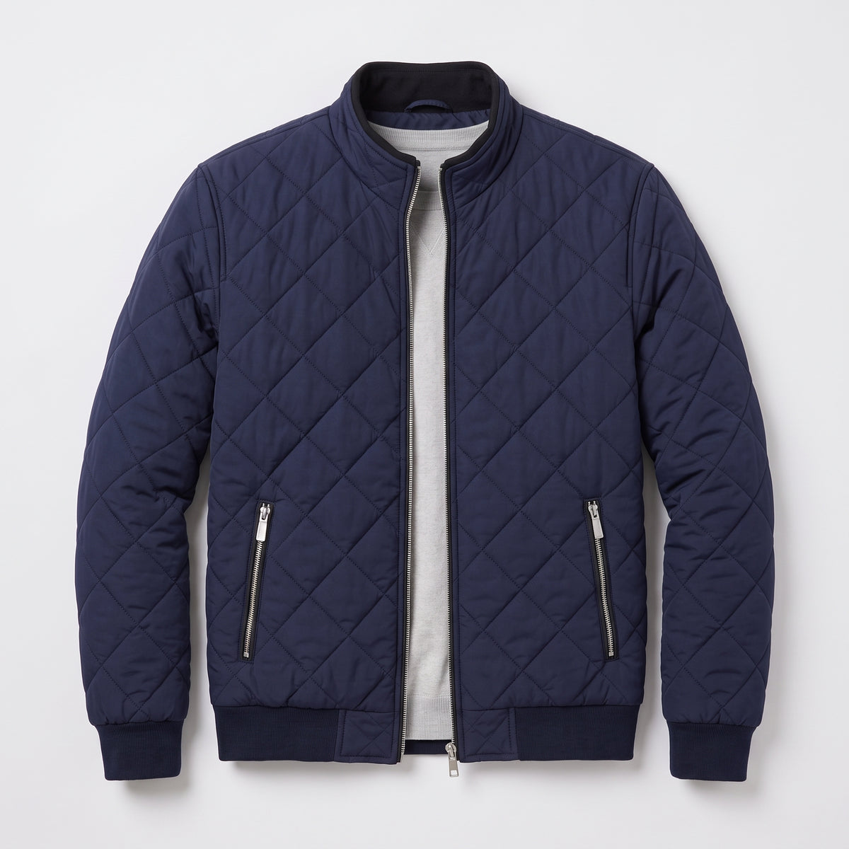 Herren Steppjacke mit Stehkragen – Regular Fit — Blau