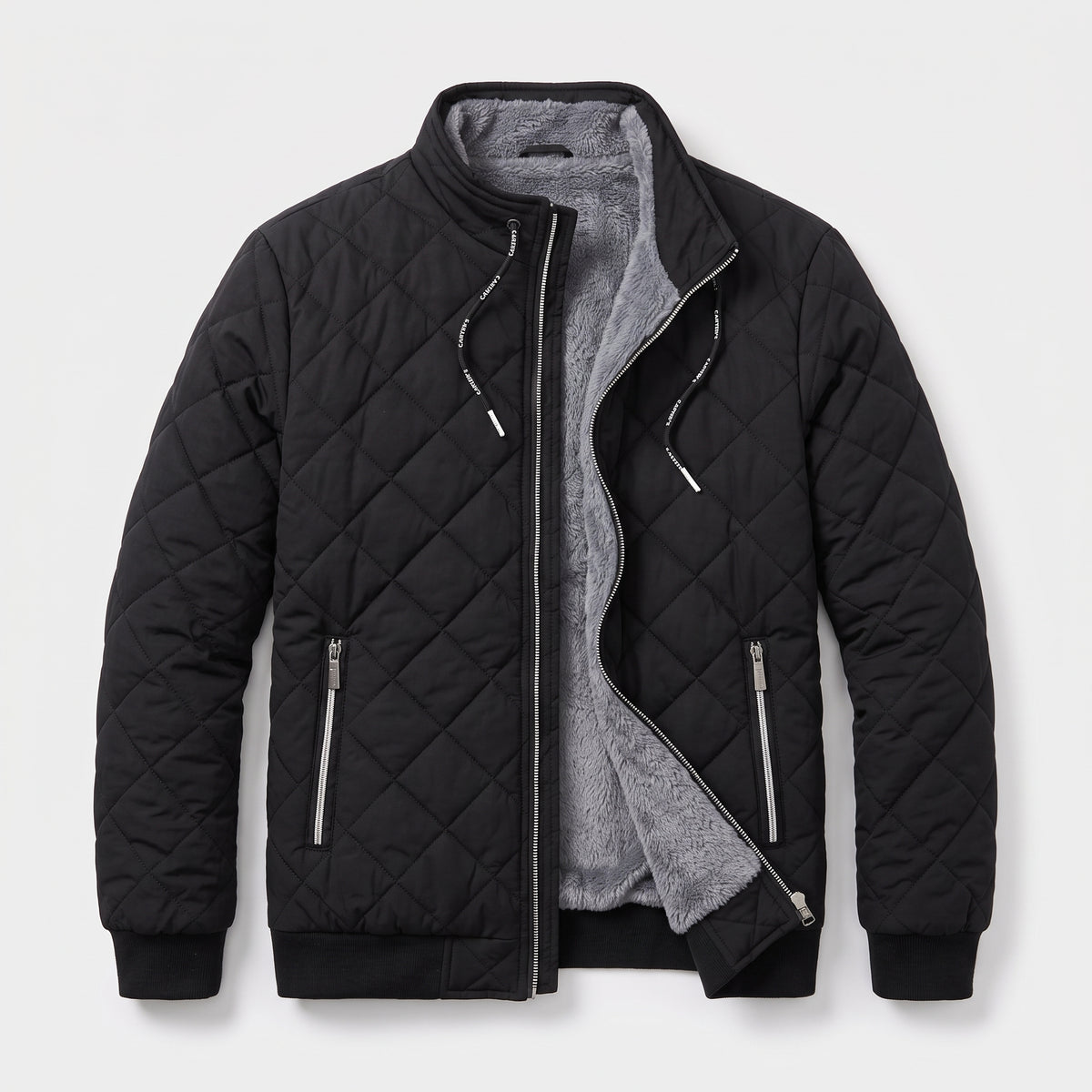 Herren Steppjacke mit Stehkragen – Regular Fit — Schwarz