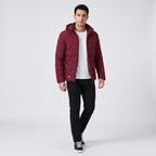 Herren Wattierte Übergangsjacke mit Reißverschluss – Regular Fit — Rot
