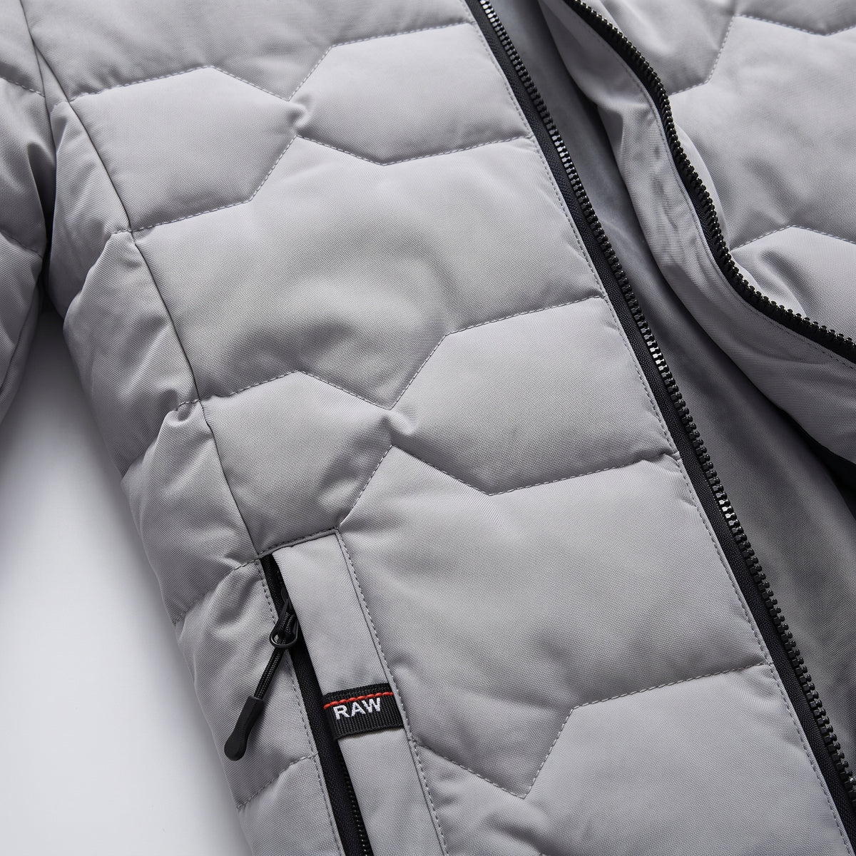 Herren Wattierte Übergangsjacke mit Reißverschluss – Regular Fit — Grau