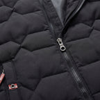 Herren Wattierte Übergangsjacke mit Reißverschluss – Regular Fit — Schwarz