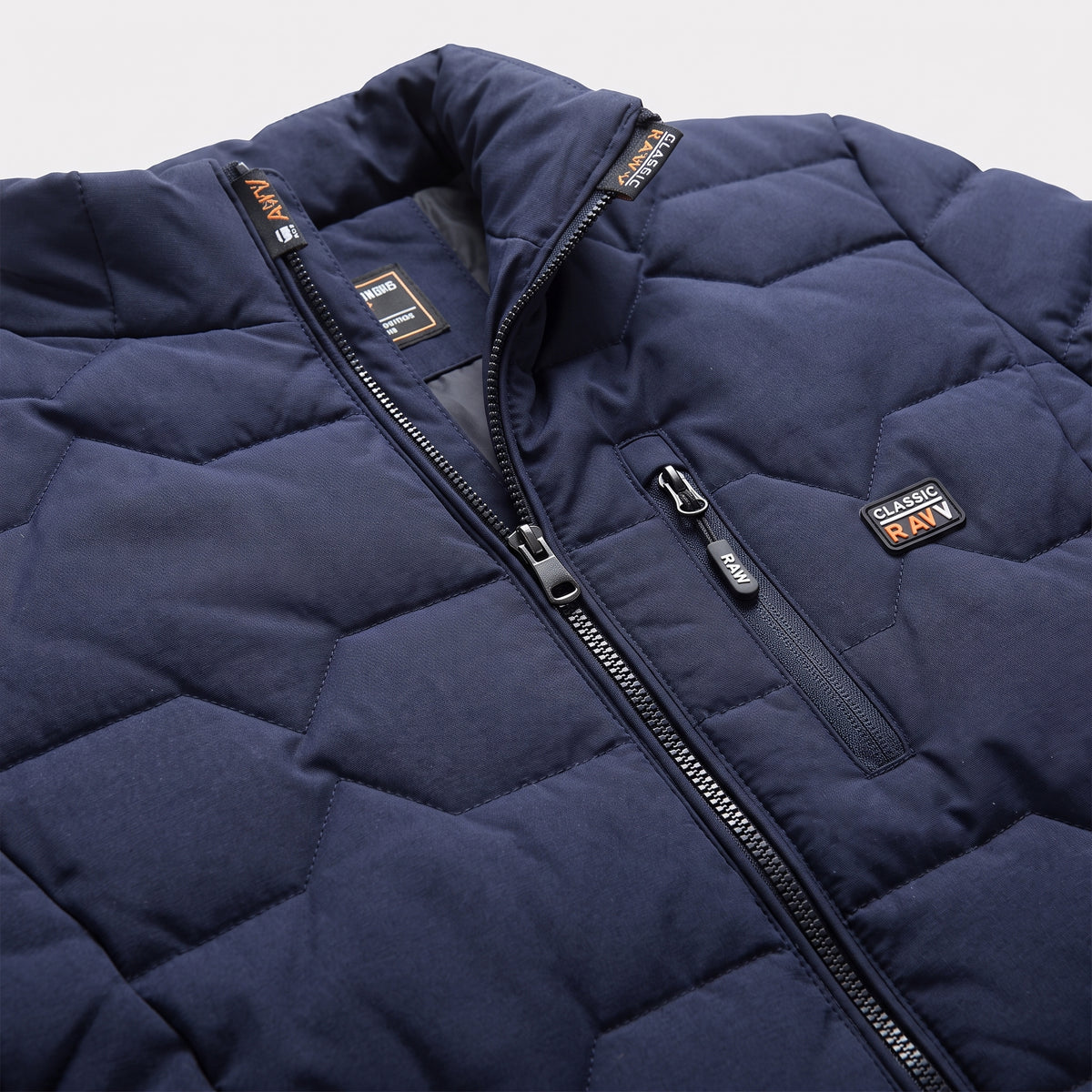 Herren Wattierte Übergangsjacke mit Reißverschluss – Regular Fit — Blau