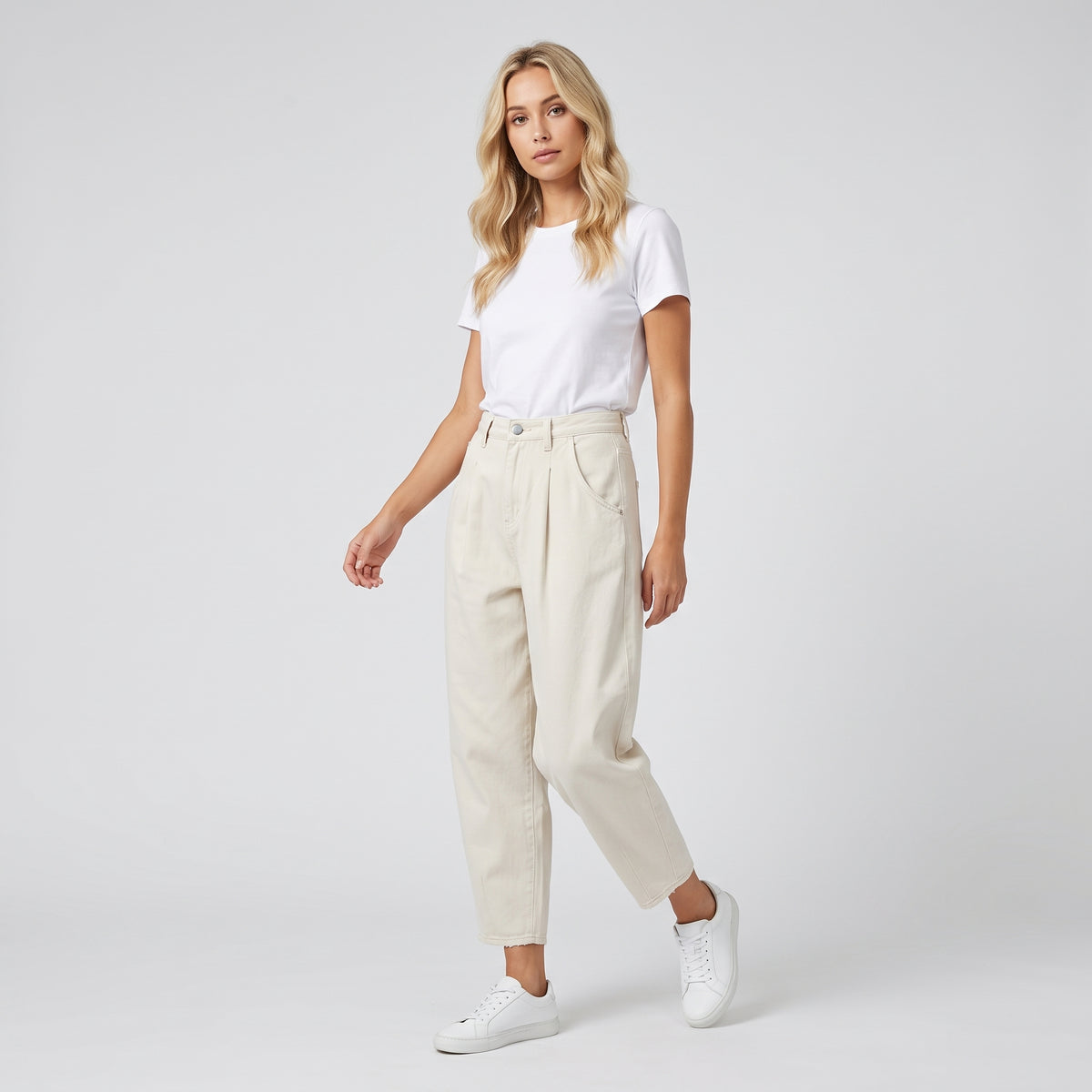 Damen Karottenhose mit Bundfalten – Regular Fit — Khaki