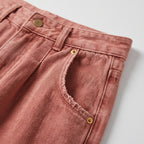 Damen Karottenhose mit Bundfalten – Regular Fit — Altrosa