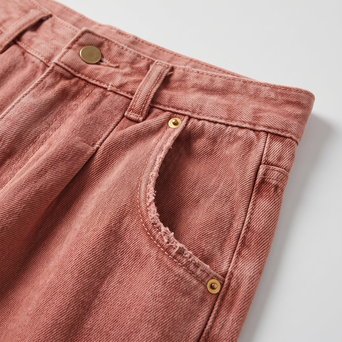 Damen Karottenhose mit Bundfalten – Regular Fit — Altrosa