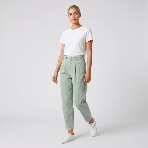 Damen Karottenhose mit Bundfalten – Regular Fit — Grün