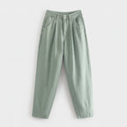Damen Karottenhose mit Bundfalten – Regular Fit — Grün