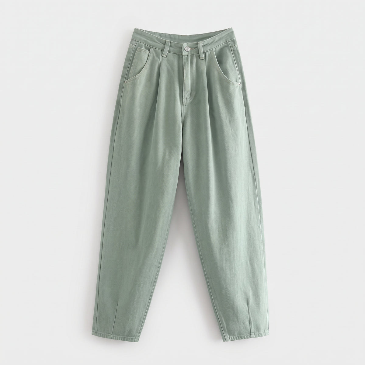 Damen Karottenhose mit Bundfalten – Regular Fit — Grün