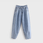 Damen Karottenhose mit Bundfalten – Regular Fit — Hellblau