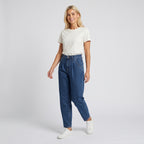 Damen Karottenhose mit Bundfalten – Regular Fit — Dunkelblau