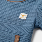 Damen Sweatshirt mit Rundhals und Kängurutasche – Relaxed Fit — Verwaschenes Blau
