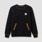 Damen Sweatshirt mit Rundhals und Kängurutasche – Relaxed Fit — Klassisches Schwarz
