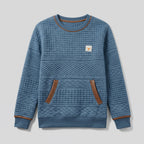 Damen Sweatshirt mit Rundhals und Kängurutasche – Relaxed Fit — Verwaschenes Blau