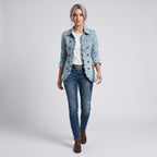Damen Paisley-Jacke mit Rüschen – Relaxed Fit