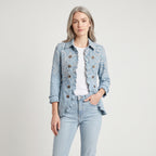 Damen Paisley-Jacke mit Rüschen – Relaxed Fit