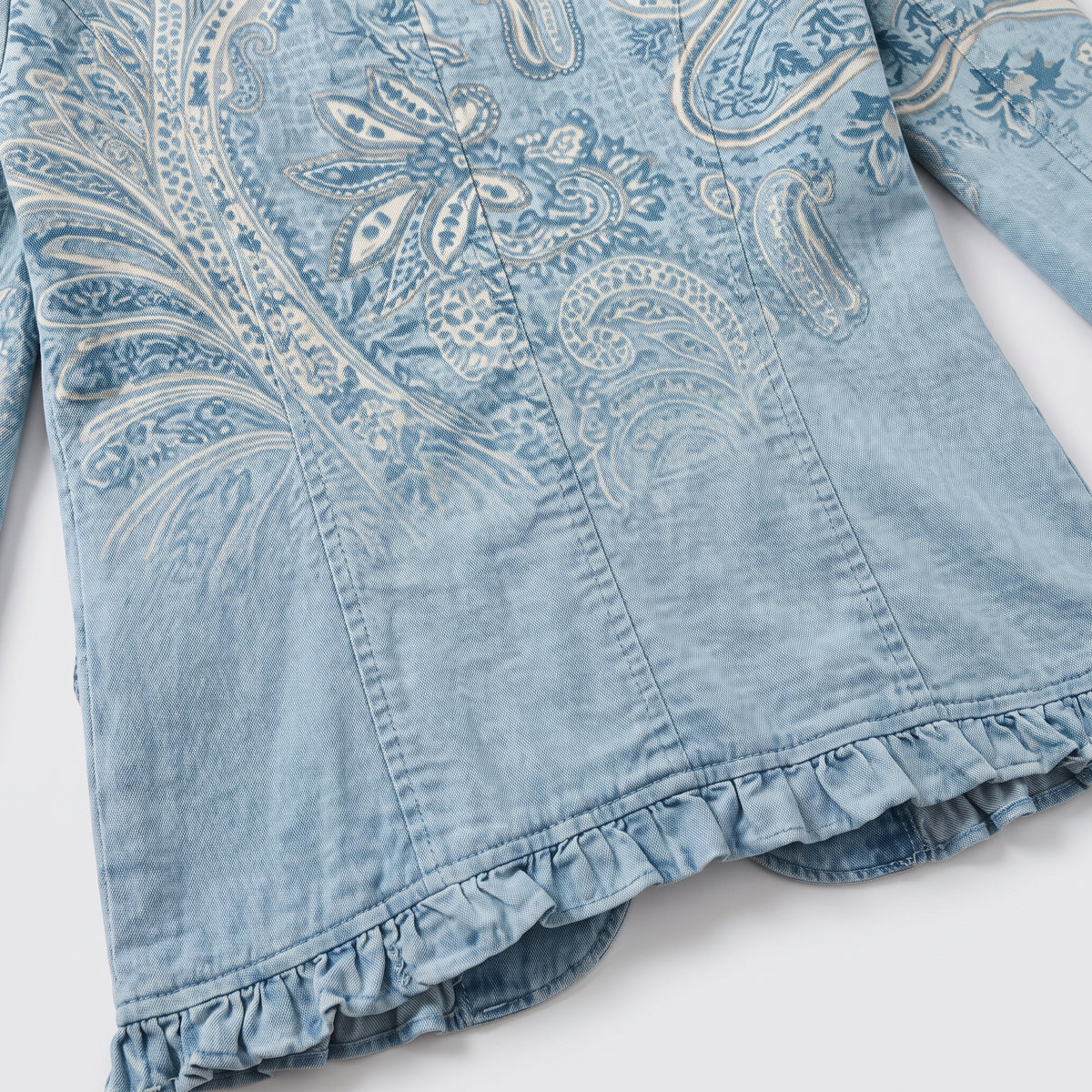Damen Paisley-Jacke mit Rüschen – Relaxed Fit