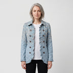 Damen Paisley-Jacke mit Rüschen – Relaxed Fit