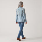 Damen Paisley-Jacke mit Rüschen – Relaxed Fit