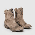 Damen Western-Stiefeletten in Wildlederoptik – Regular Fit — Braun