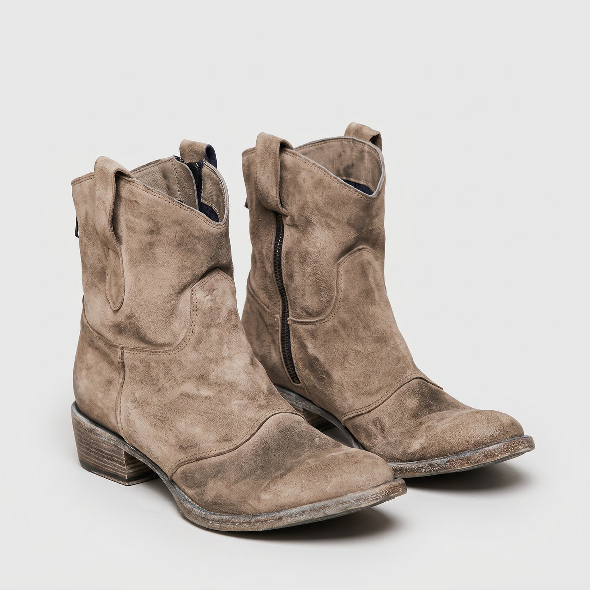 Damen Western-Stiefeletten in Wildlederoptik – Regular Fit — Braun