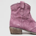 Damen Western-Stiefeletten in Wildlederoptik – Regular Fit — Pink