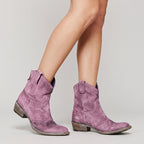 Damen Western-Stiefeletten in Wildlederoptik – Regular Fit — Pink