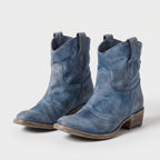 Damen Western-Stiefeletten in Wildlederoptik – Regular Fit — Blau