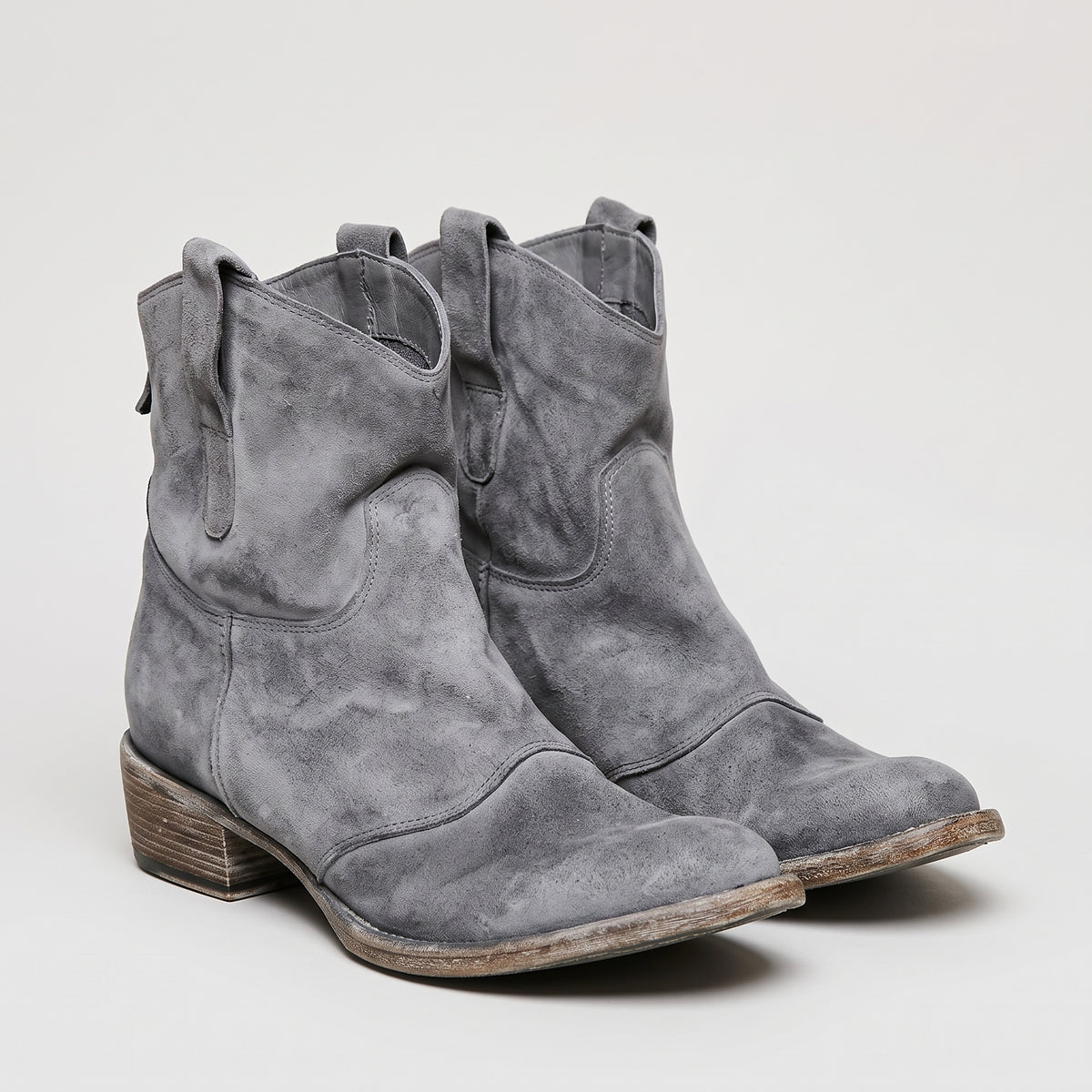 Damen Western-Stiefeletten in Wildlederoptik – Regular Fit — Grau