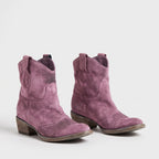 Damen Western-Stiefeletten in Wildlederoptik – Regular Fit — Pink