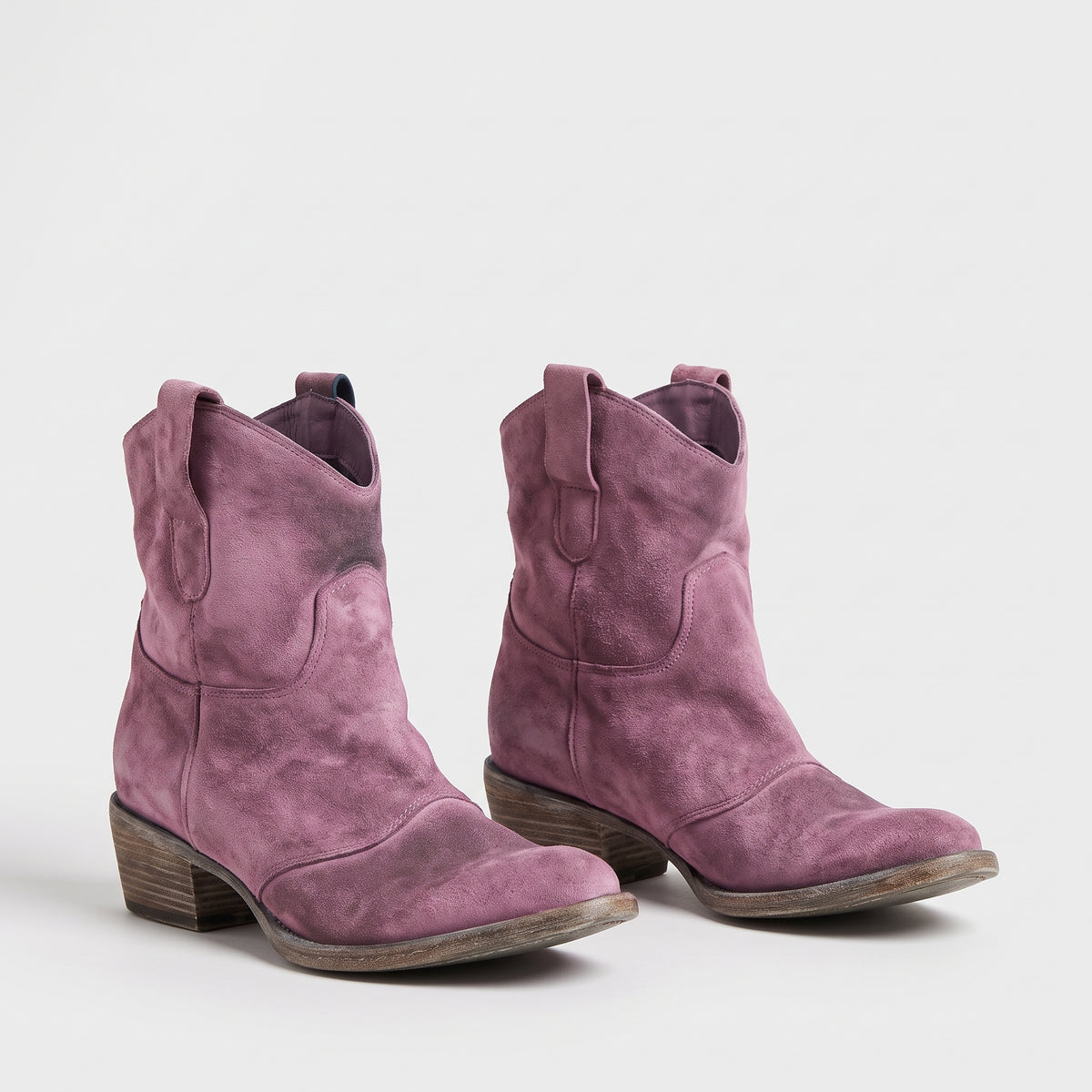 Damen Western-Stiefeletten in Wildlederoptik – Regular Fit — Pink