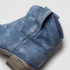 Damen Western-Stiefeletten in Wildlederoptik – Regular Fit — Blau