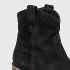 Damen Western-Stiefeletten in Wildlederoptik – Regular Fit — Schwarz