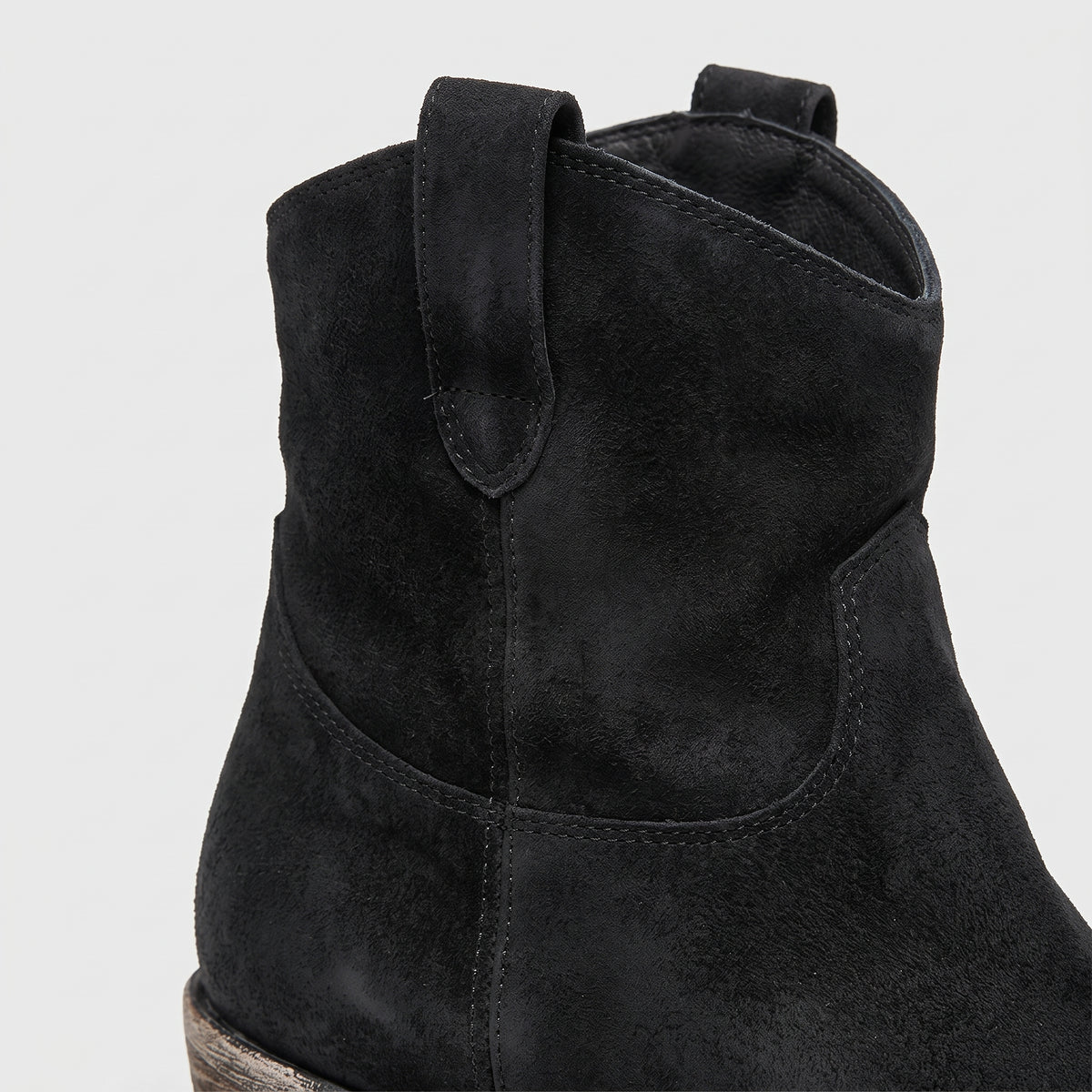Damen Western-Stiefeletten in Wildlederoptik – Regular Fit — Schwarz