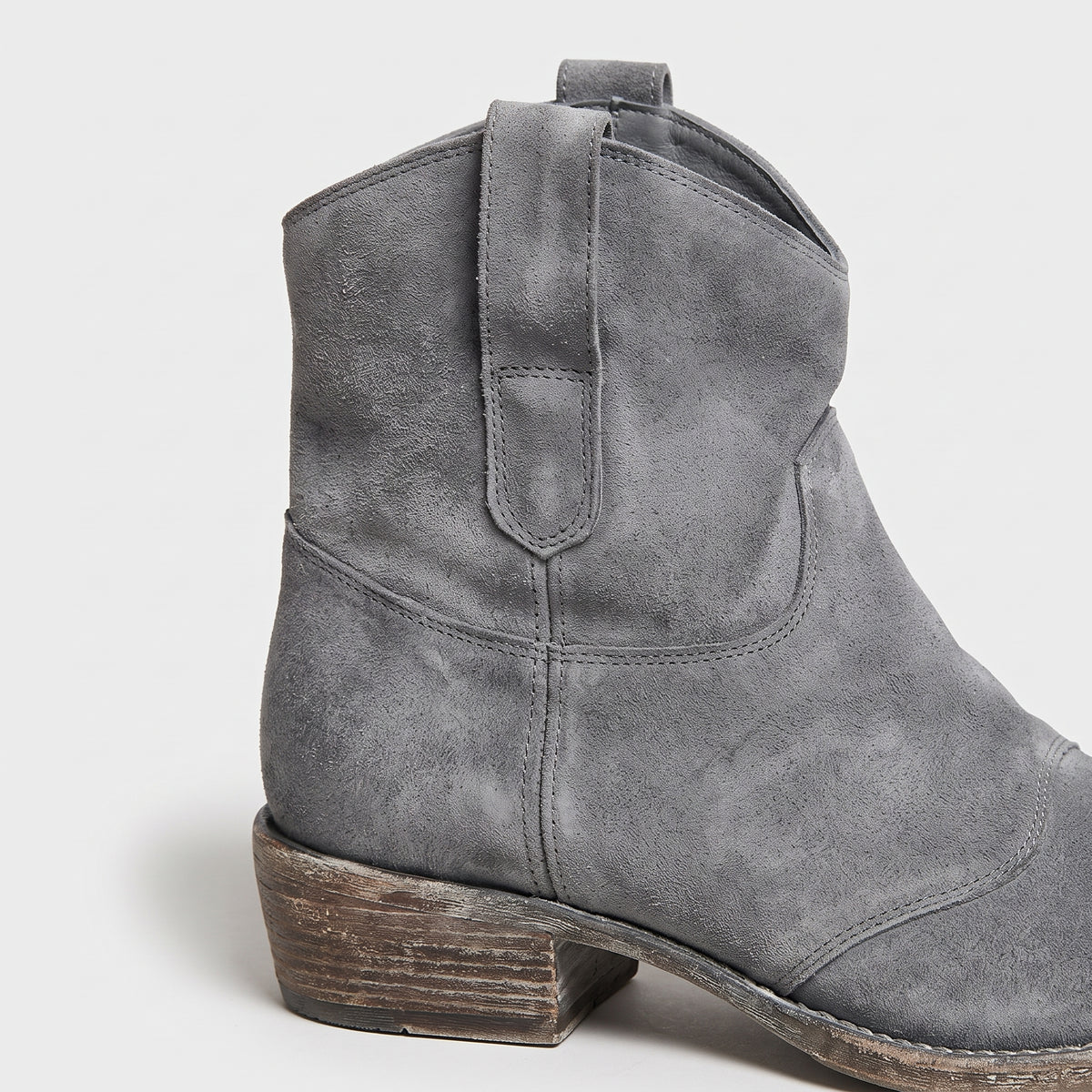 Damen Western-Stiefeletten in Wildlederoptik – Regular Fit — Grau