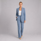 Damen Hosenanzug mit High-Waist-Hose – Slim Fit — Blau