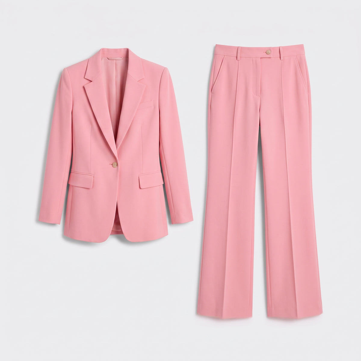 Damen Hosenanzug mit High-Waist-Hose – Slim Fit — Pink