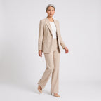 Damen Hosenanzug mit High-Waist-Hose – Slim Fit — Beige