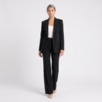 Damen Hosenanzug mit High-Waist-Hose – Slim Fit — Schwarz