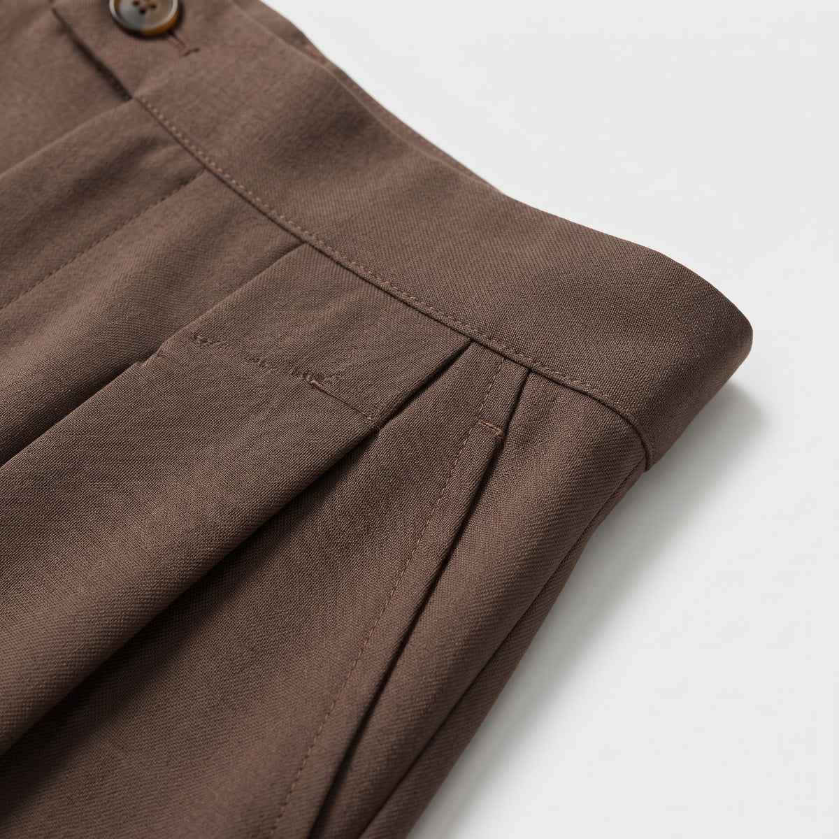 Herren Wide-Leg-Hose mit Bundfalten – Relaxed Fit — Braun