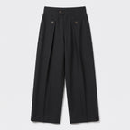 Herren Wide-Leg-Hose mit Bundfalten – Relaxed Fit — Schwarz