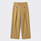 Herren Wide-Leg-Hose mit Bundfalten – Relaxed Fit — Khaki