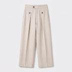 Herren Wide-Leg-Hose mit Bundfalten – Relaxed Fit — Beige