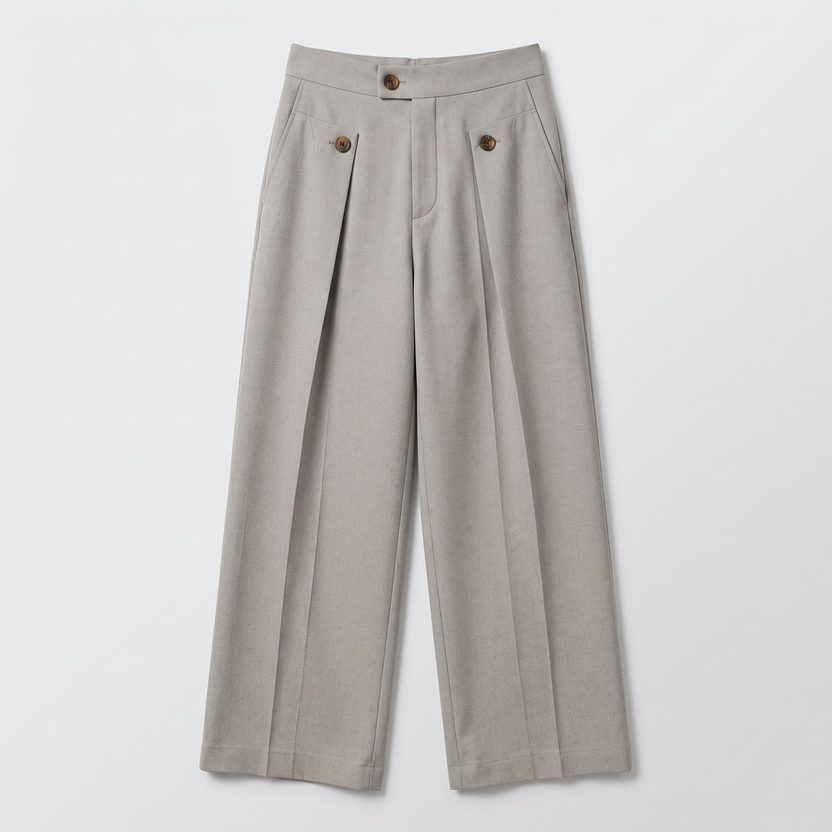Herren Wide-Leg-Hose mit Bundfalten – Relaxed Fit — Grau