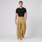 Herren Wide-Leg-Hose mit Bundfalten – Relaxed Fit — Khaki